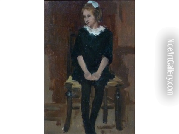 Girl Seated Oil Painting - Alexander Mann