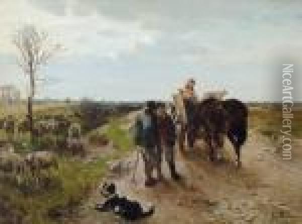 Begegnung Auf Der Landstrasse Oil Painting - Gregor Von Bochmann