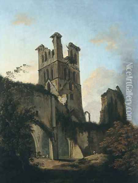 Ruins of Llanthony Abbey Oil Painting - William Hodges