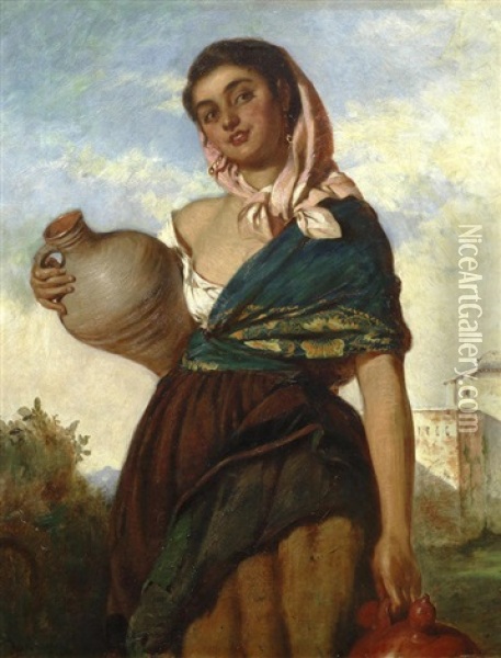The Spanish Water Carrier Oil Painting - John William Haynes