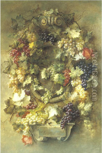 Composition Aux Raisins De France Oil Painting - Joseph-Eugene Gilbault