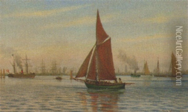 Marine Vor Kopenhagen Oil Painting - Johan Jens Neumann