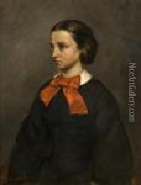 Portrait De Mademoiselle Jacquet Oil Painting - Gustave Courbet
