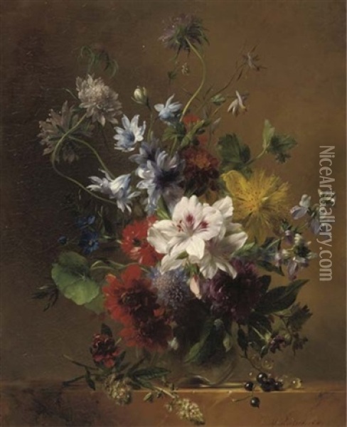 Flower Still Life Oil Painting - Hendrik Reekers