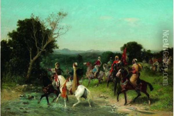 Le Passage Du Gue Oil Painting - Georges Washington