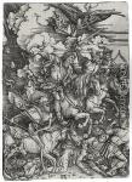 The Four Horsemen Of The Apocalypse Oil Painting - Albrecht Durer