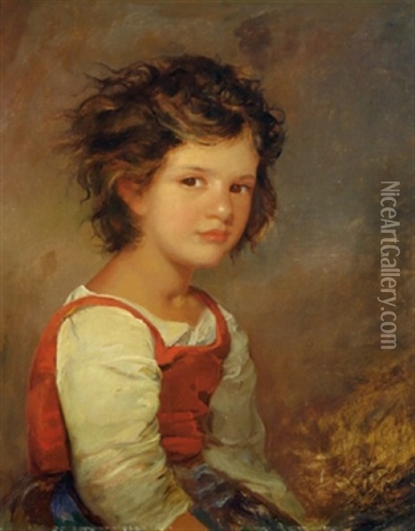 Bildnis Einer Jungen Romerin Oil Painting - James Edward Freeman