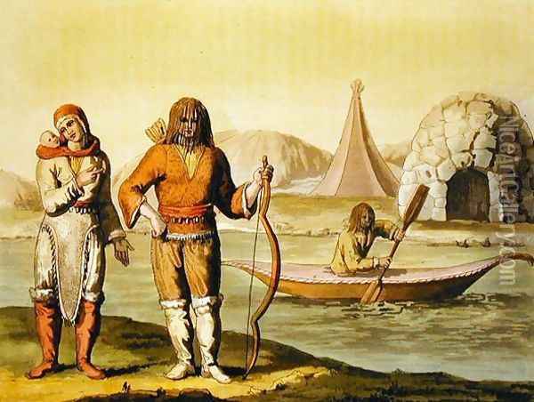 Eskimos at Hudson Bay, from 'Le Costume Ancien et Moderne' Oil Painting - G. Bramati