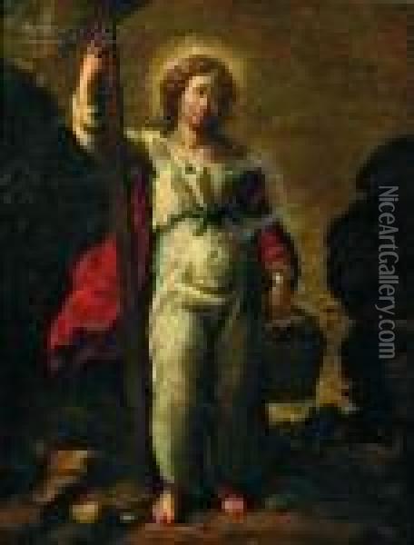 St. John The Baptist Carrying The Cross Oil Painting - Bartolome Esteban Murillo
