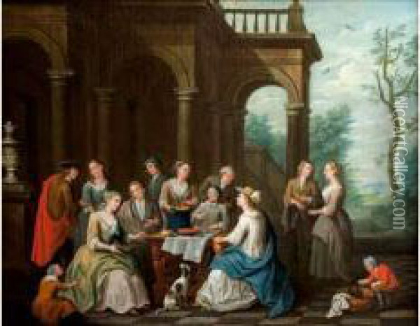 Le Dejeuner De Homard Oil Painting - Jan Josef, the Elder Horemans