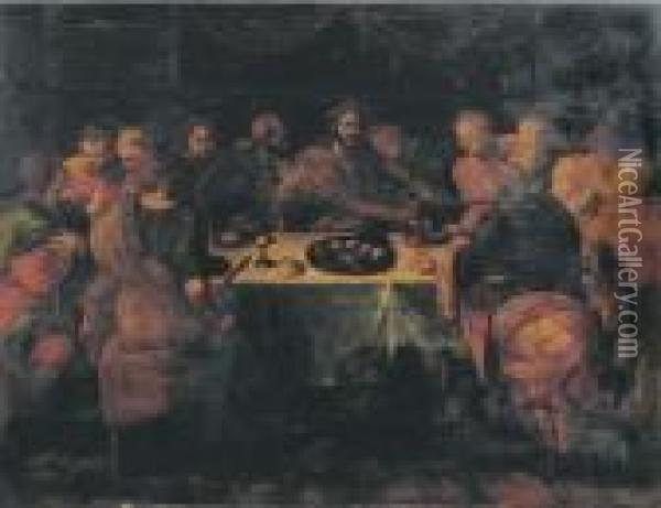 The Last Supper Oil Painting - Pieter Coecke Van Aelst