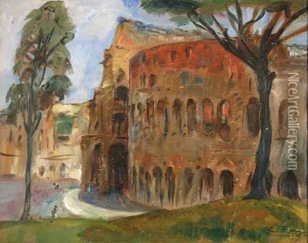 Scorcio Del Colosseo Oil Painting - Erma Zago
