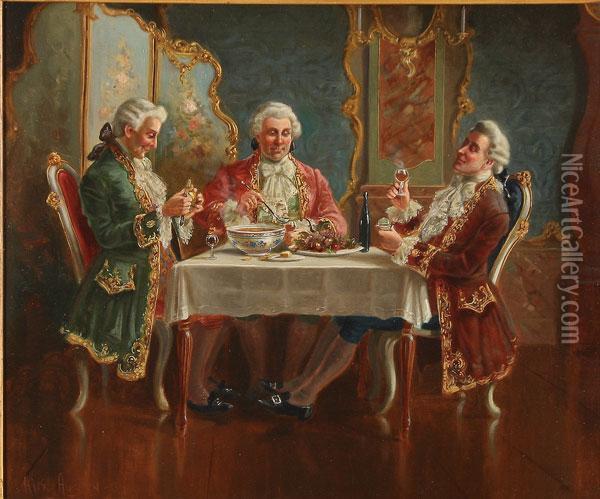 The Dinner Party Oil Painting - Alexander Austen