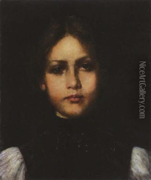 Madchen In Tracht Oil Painting - Georg Buchner