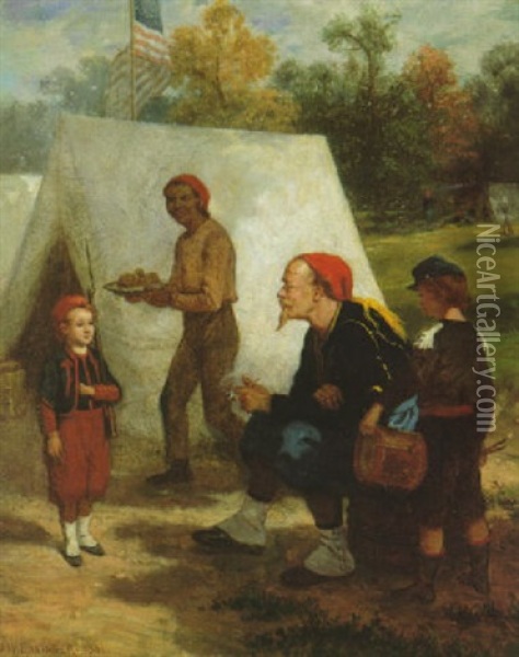 Zouaves At Camp Oil Painting - John Whetten Ehninger