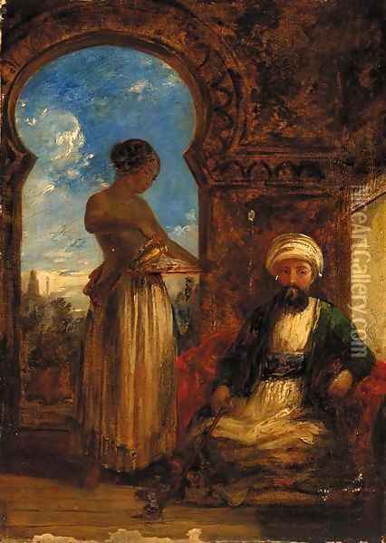 In the hareem Oil Painting - William James Muller