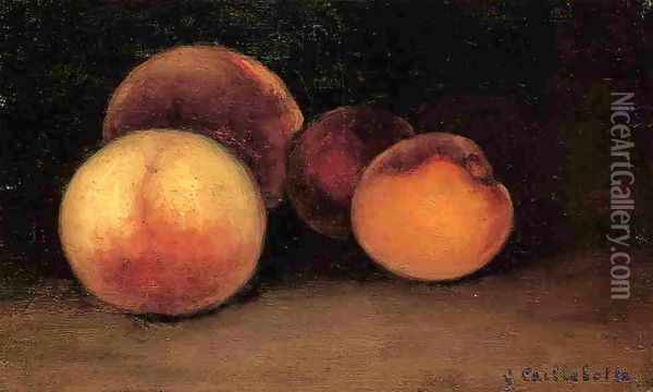 Peaches Nectarines And Apricots Oil Painting - Gustave Caillebotte