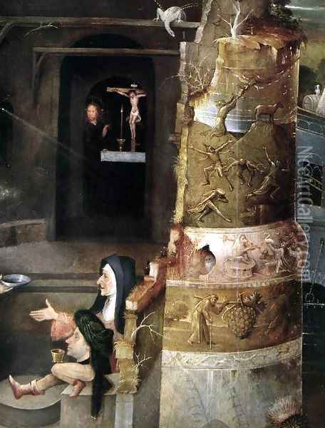 Triptych of Temptation of St Anthony (detail) 5 Oil Painting - Hieronymous Bosch