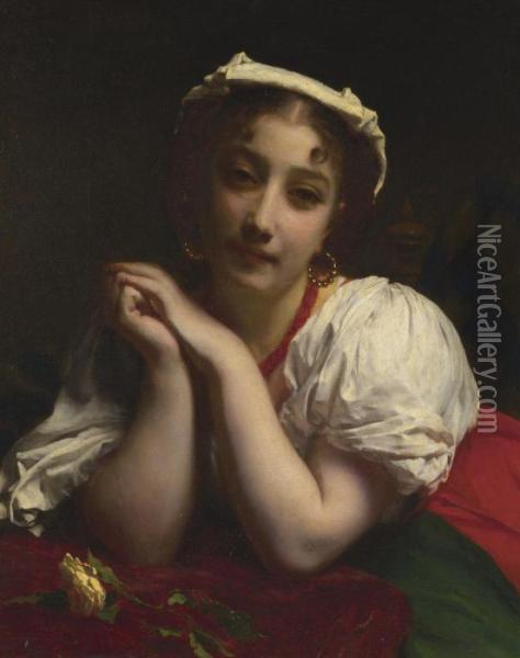 Young Italian Woman Oil Painting - Etienne Adolphe Piot