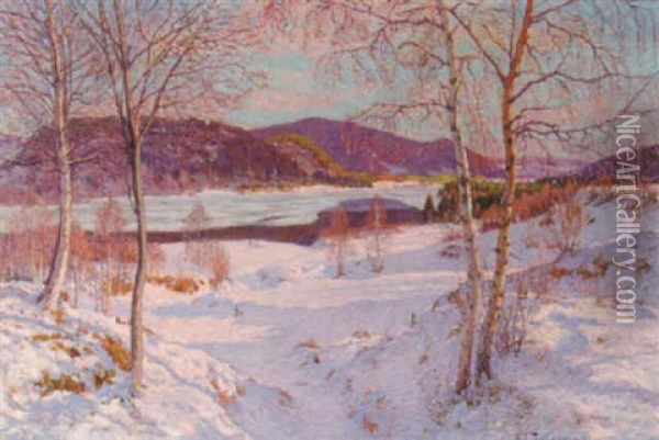 Vinterdag, Motiv Fran Ragunda Oil Painting - Anton Genberg