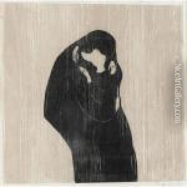 The Kiss Iv (der Kuss) (w. 204; S. 102/d) Oil Painting - Edvard Munch