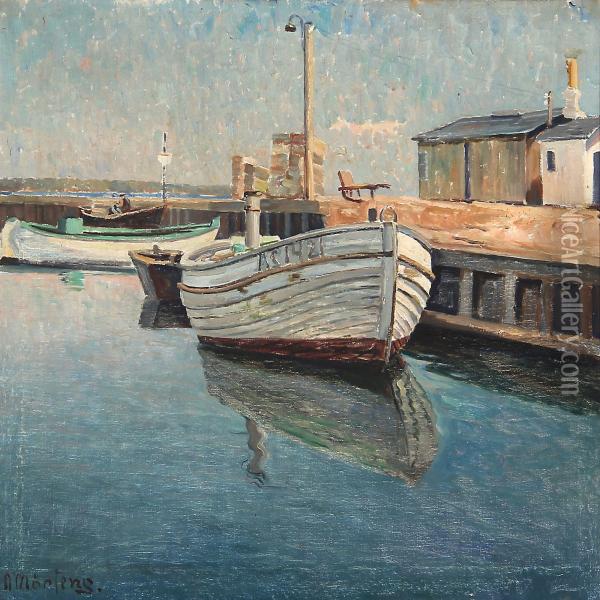 Harbour Scene Oil Painting - Alfred Martens
