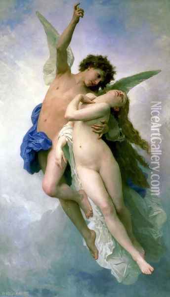 Psyche et L'Amour [Psyche and Cupid] Oil Painting - William-Adolphe Bouguereau