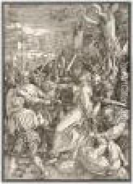 The Kiss Of Judas (b.7; M., Holl.116) Oil Painting - Albrecht Durer