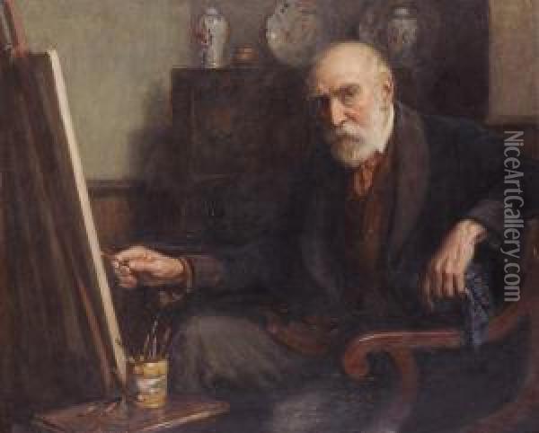 Portrait Of The Late Phillip Homan Miller Arha Oil Painting - Frederick C. Mulock
