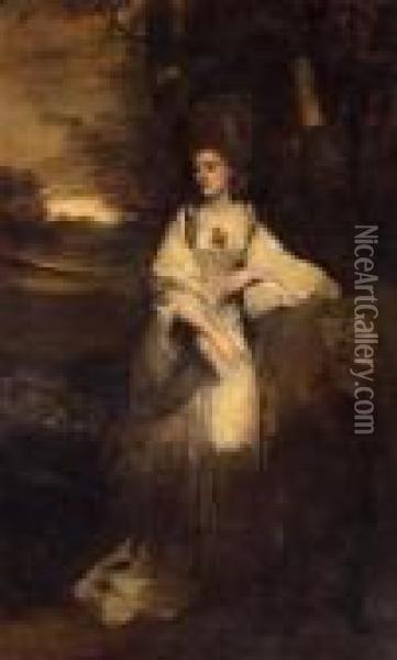 A Portrait Of Lady Catherine Bampfylde Oil Painting - Sir Joshua Reynolds