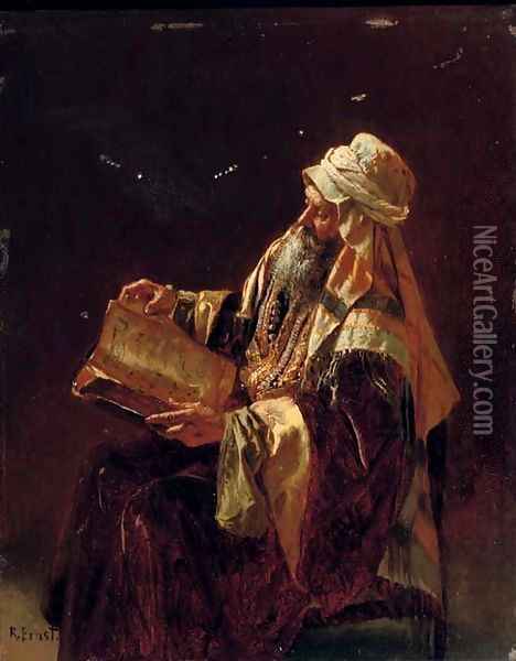 The Scholar Oil Painting - Rudolph Ernst