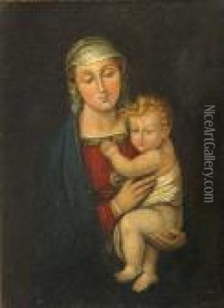 Madonna Del Granduca Oil Painting - Raphael (Raffaello Sanzio of Urbino)