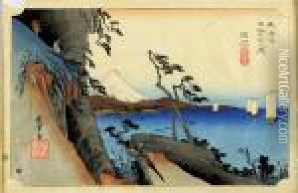 Les Voiles Blanches Oil Painting - Utagawa or Ando Hiroshige