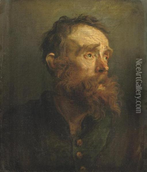 A 'tronie' Of A Bearded Old Man Oil Painting - Sir Anthony Van Dyck