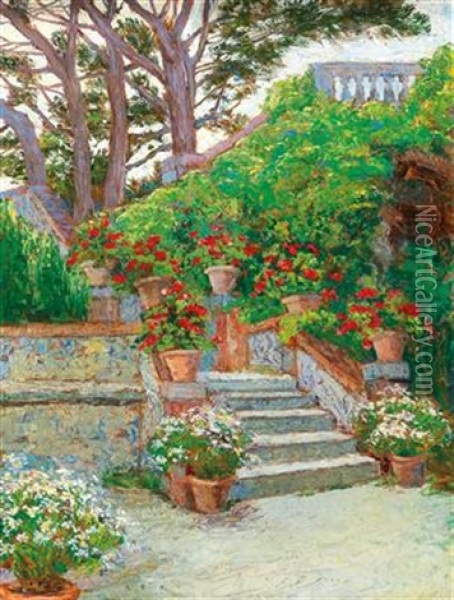Garten In Brioni Oil Painting - Hugo Charlemont