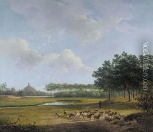 The Estate Raephorst In Wassenaar Oil Painting - Andreas Schelfhout