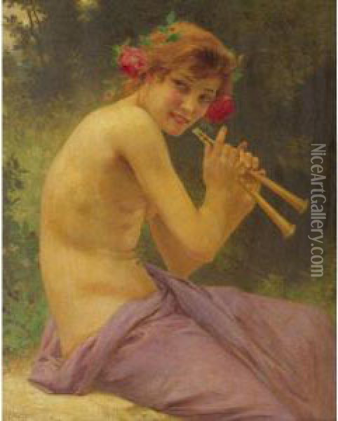 Faunesse Oil Painting - Guillaume Seignac