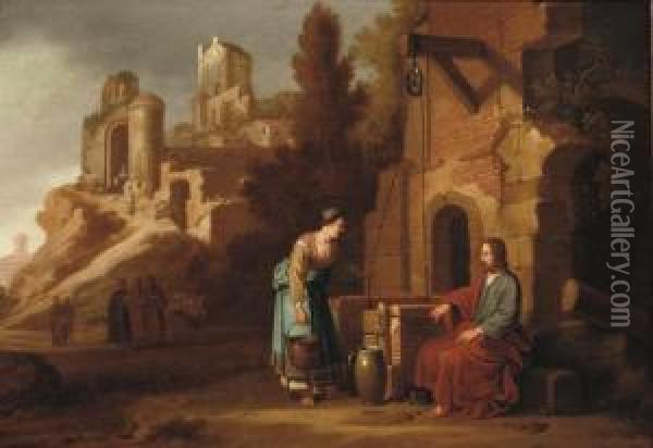 Christ And The Woman Of Samaria Oil Painting - Claes Cornelisz Moeyaert