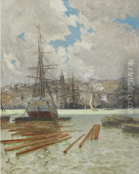 Le Port De Marseille Oil Painting - Frank Myers Boggs