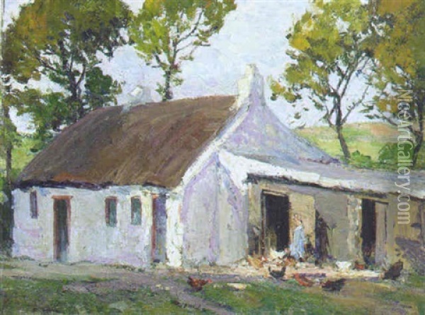 Cottage Near Ligoniel, Near Belfast Oil Painting - Hans (Jean) Iten