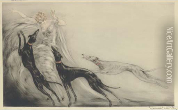 Speed (c.f. W.r.holland, 
C.p.catania And N.d.isen, Louis Icart, Thecomplete Etchings, Schiffer, 
Pa, 1998 Edition, P.148.) Oil Painting - Louis Icart