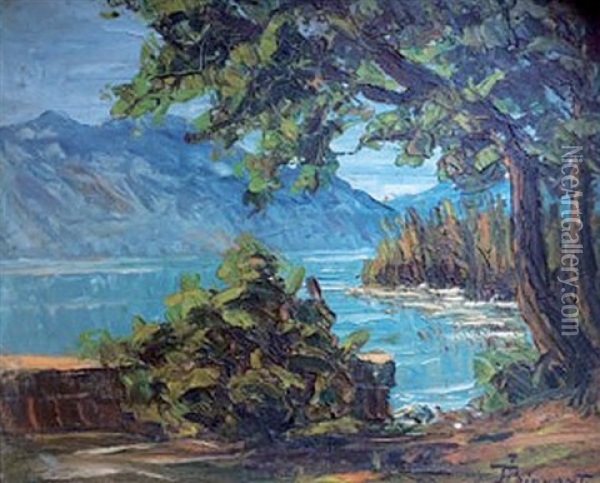 Le Lac Du Bourget Oil Painting - Lucien Poignant