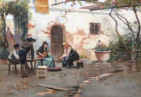Utanfor Ett Spanskt Vardshus Oil Painting - Hugo Birger