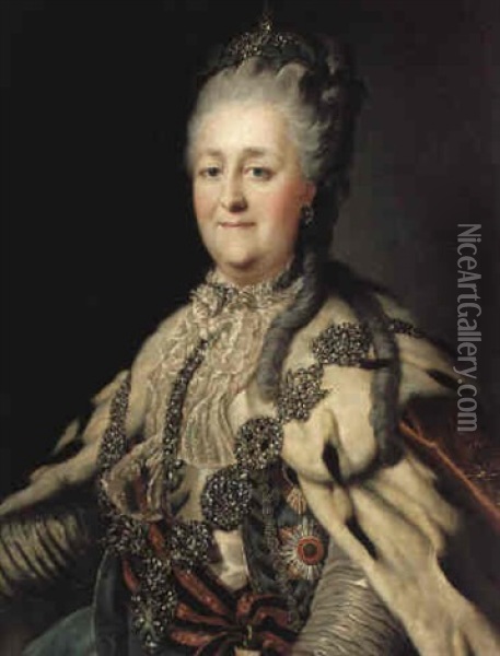 Empress Catherine Ii Alexeievna Oil Painting - Dimitri Gregoriovitch Levitsky