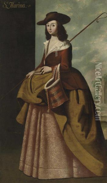 Saint Margaret Of Antioch Oil Painting - Francisco De Zurbaran