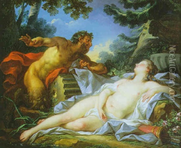 Jupiter Et Antiope Oil Painting - Jean-Simon Berthelemy