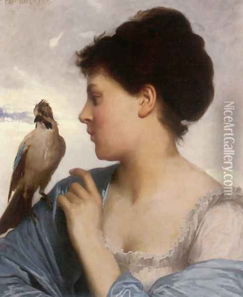 The Bird Charmer Oil Painting - Leon-Jean-Basile Perrault