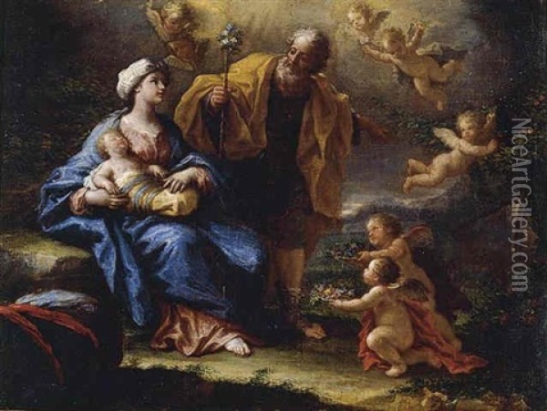The Holy Family Oil Painting - Paolo de Matteis