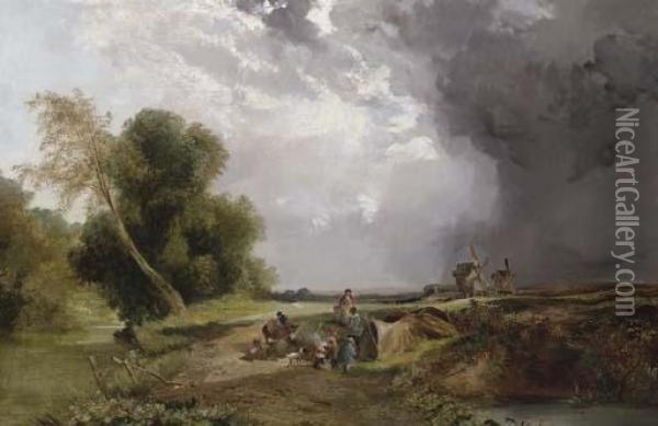 Camping By A Stream Oil Painting - Henry John Boddington