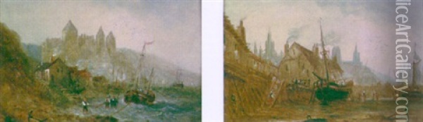 Castle D'arques, Dieppe Oil Painting - Claude T. Stanfield Moore